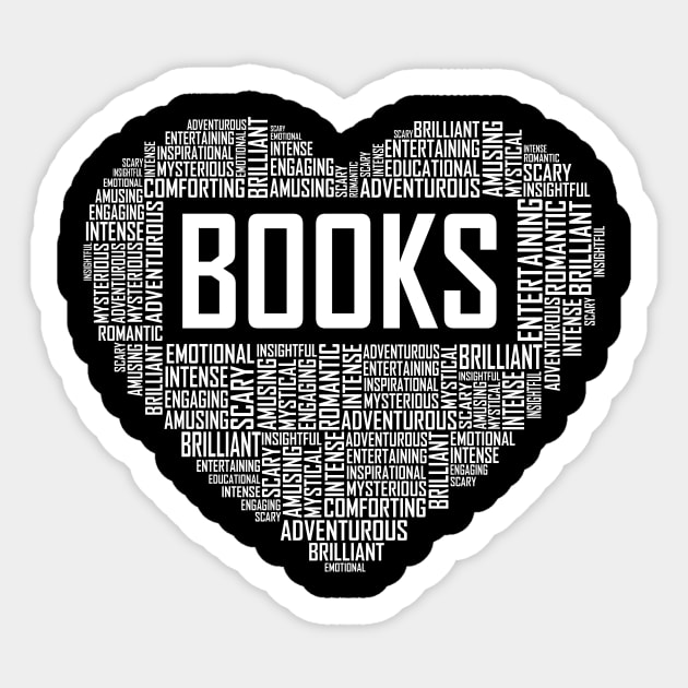 Books Heart Sticker by LetsBeginDesigns